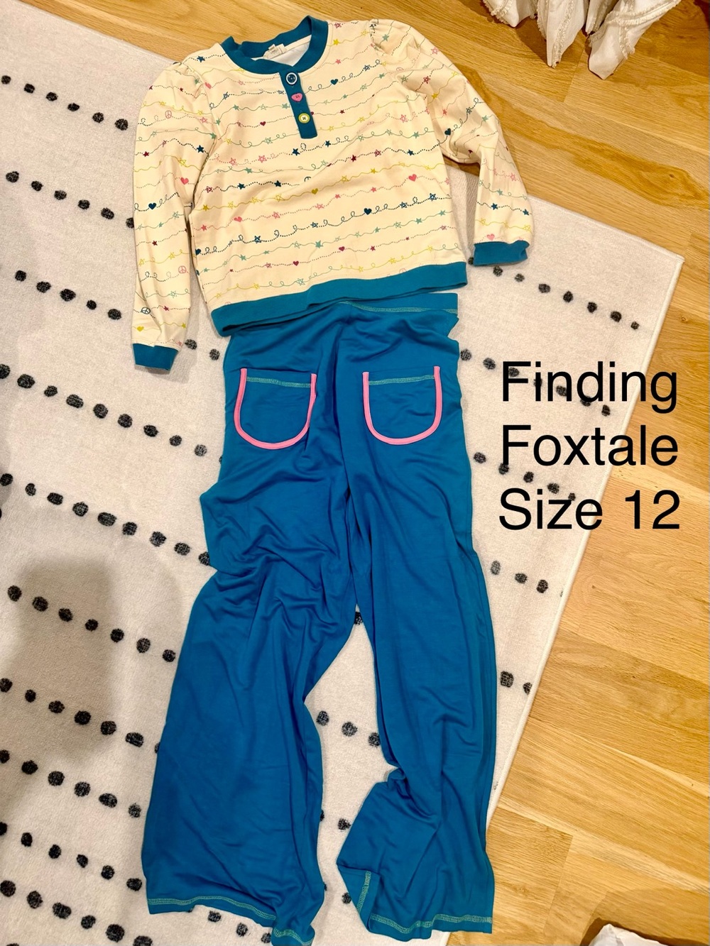 Finding Foxtale Teal Set with Cream Starline Top